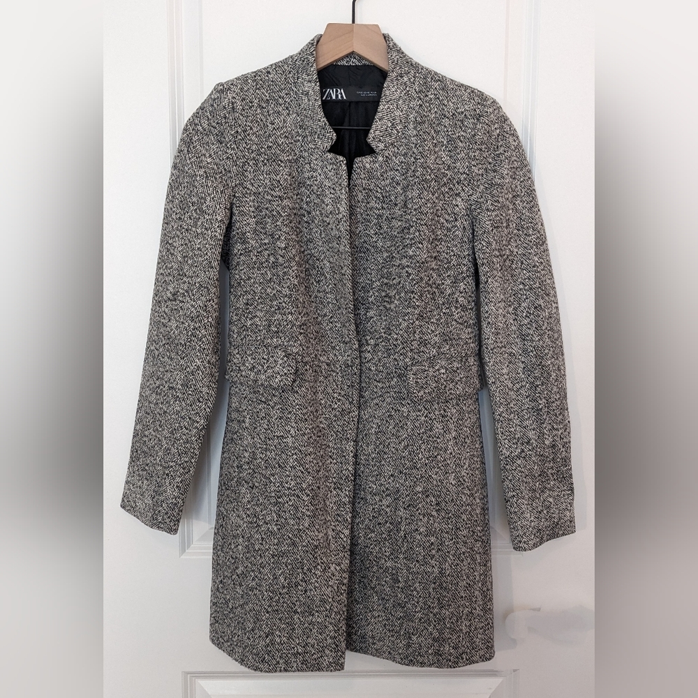 Zara Lined Gray Coat Size XS